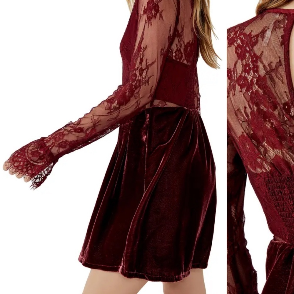 - NWOT FREE PEOPLE DRESS burgundy color - Picture 10 of 10